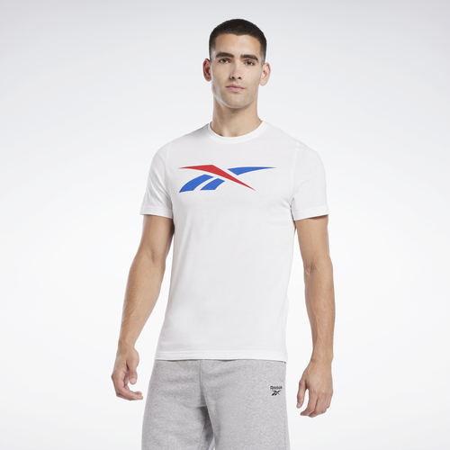 

Reebok Mens Reebok Vector T-Shirt - Mens White/Vector Red/Vector Blue Size M