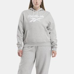 Women's - Reebok Plus Size Fleece Hoodie - Grey