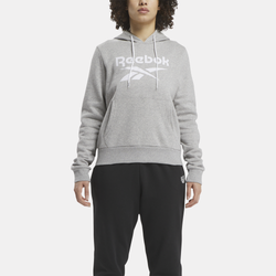 Women's - Reebok Identity Big Logo Fleece Hoodie - Grey