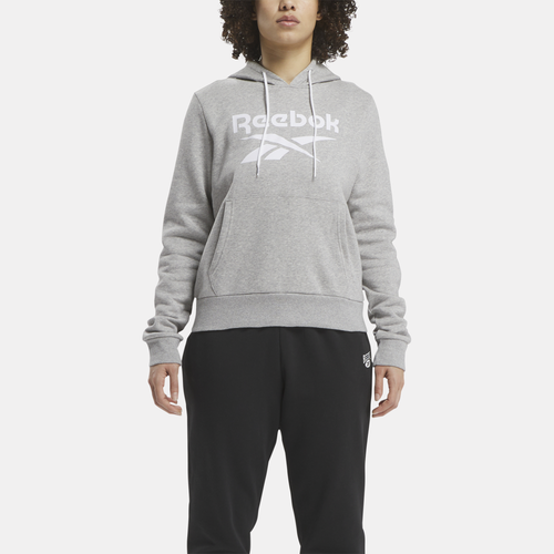 

Reebok Womens Reebok Identity Big Logo Fleece Hoodie - Womens Grey Size L