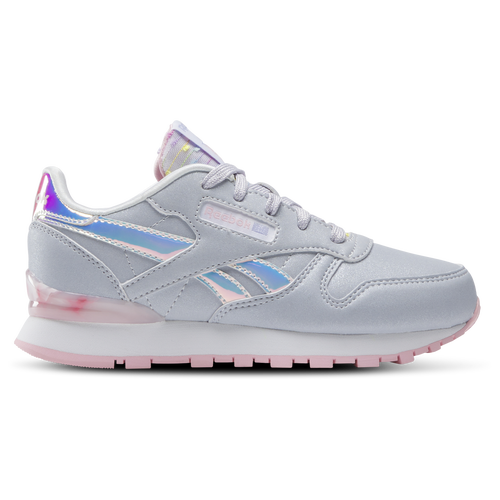 

Reebok Girls Reebok Classic Leather Step N Flash - Girls' Preschool Running Shoes Grey/Pink Size 2.0