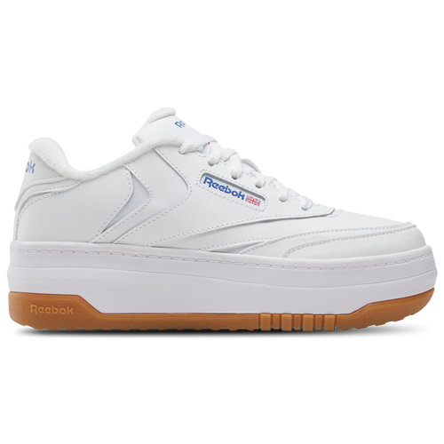 

Girls Reebok Reebok Club C Extra - Girls' Grade School Basketball Shoe Footwear White/Footwear White/Vector Blue Size 03.5