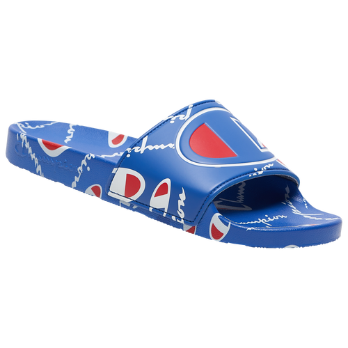 

Champion Mens Champion IPO Warped Slides - Mens Shoes Blue/Red/White Size 12.0