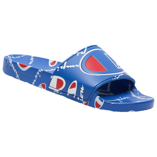 

Champion Mens Champion IPO Warped Slide - Mens Shoes Blue/White/Red Size 12.0