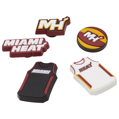 Shop Crocs Kids  Miami Heat Jibbitz 5 Pack In Multi