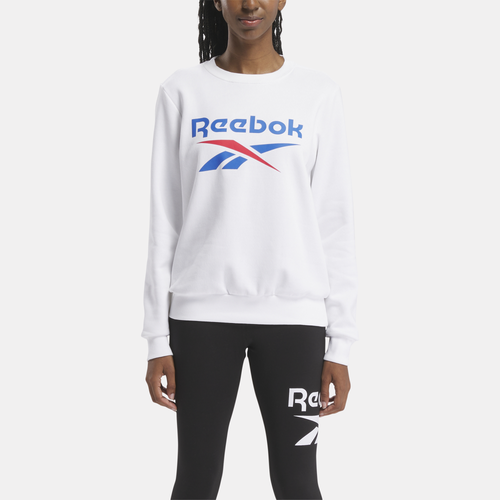 

Reebok Womens Reebok Identity Big Logo Fleece Crew - Womens White Size L