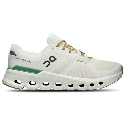 

On Mens On Cloudrunner 2 - Mens Running Shoes White/Green/Brown Size 12.0