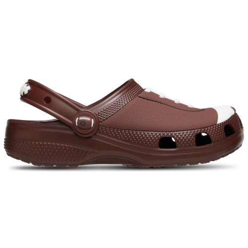 Shop Crocs Boys Preschool   Classic Football Clogs In Dark Clay/white