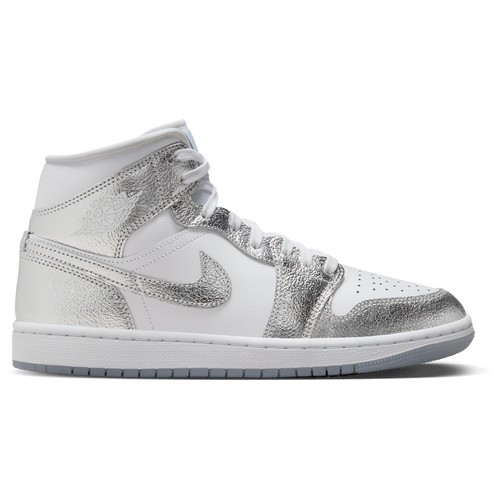 Jordan Women's 1 Mid SE - Basketball Shoes Size 09.5 - White/Silver