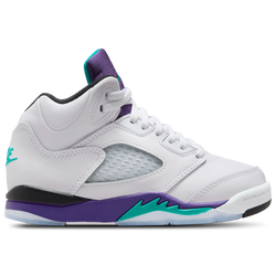 Boys' Preschool - Jordan Retro 5 OG  - White/New Emerald/Grape