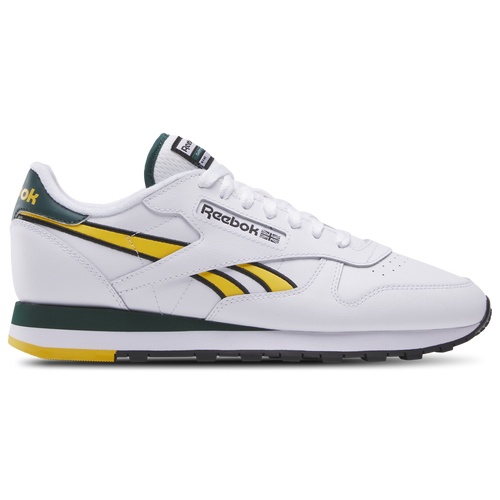 

Reebok Mens Reebok Classic Leather - Mens Running Shoes White/Fierce Gold/Collegiate Green Size 10.0