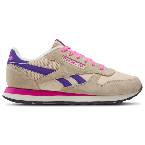 

Reebok Classic Leather - Boys' Grade School Tapioca/Atomic Pink/Solar Purple Size 4.0