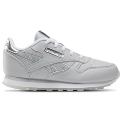 Girls' Preschool - Reebok Classic Leather - White/Silver/Moon