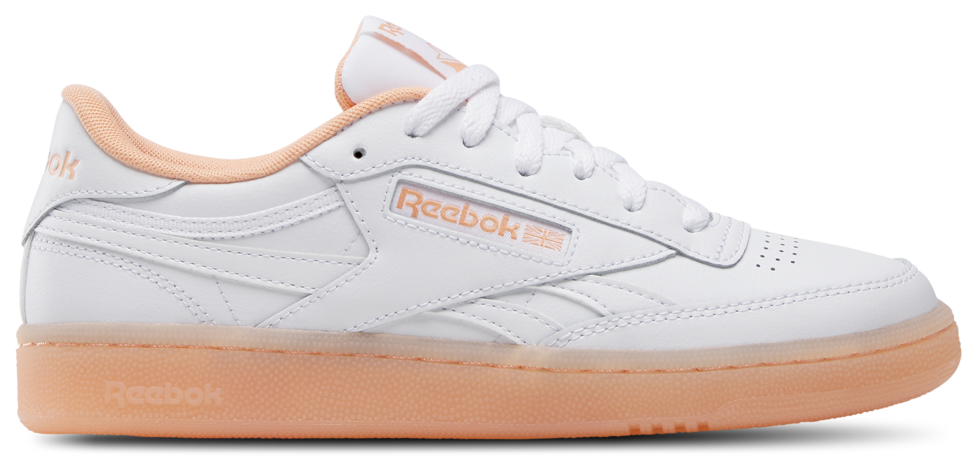 REEBOK★CLUB C DOUBLE REVENGE★厚底★SKY/ORANGE Amazon.com | Reebok Women's Club C Double Sneaker, White
