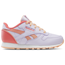 Girls' Preschool - Reebok Classic Leather Step N Flash - Sunset Coral/Digital Gleam/Sunkissed Orange