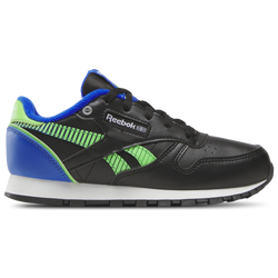 Boys' Preschool - Reebok Classic Leather Step N Flash - Solar Lime/Black/Optimum Blue