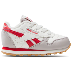 Boys' Toddler - Reebok Classic Leather - Chalk/Hazy Grey/Vector Red