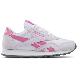 Boys' Grade School - Reebok CL Nylon - White/Digital Gleam/True Pink