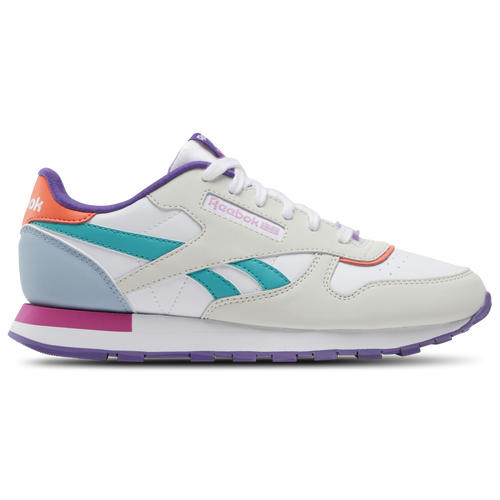 

Reebok Classic Leather - Boys' Grade School Barely Grey/Dynamic Purple/Bold Pink Size 6.5