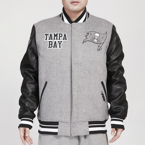 

Pro Standard Mens Tampa Bay Buccaneers Pro Standard Buccaneers Varsity Jacket - Mens Heather Grey/Black Size M