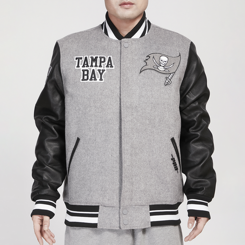 

Pro Standard Mens Tampa Bay Buccaneers Pro Standard Buccaneers Varsity Jacket - Mens Heather Grey/Black Size XL