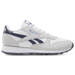 Boys' Grade School - Reebok Classic Leather - White/New Grey/Legacy Blue