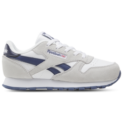 Boys' Preschool - Reebok Classic Leather - White/New Grey/Legacy Blue