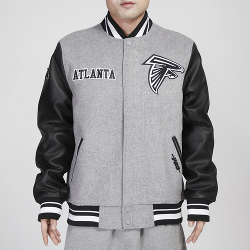 

Pro Standard Mens Atlanta Falcons Pro Standard Falcons Varsity Jacket - Mens Black/Heather Grey Size XL