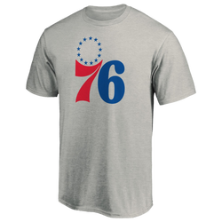 Men's - Fanatics 76ers Logo T-Shirt - Heathered Gray/Heathered Gray