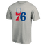 Fanatics 76ers Logo T-Shirt - Men's Heathered Gray/Heathered Gray