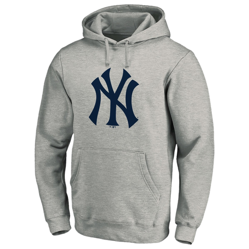 

Fanatics Mens New York Yankees Fanatics Yankees Official Logo Pullover Hoodie - Mens Heather Grey Size XL