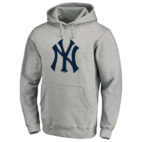 

Fanatics Mens New York Yankees Fanatics Yankees Official Logo Pullover Hoodie - Mens Heather Grey Size L