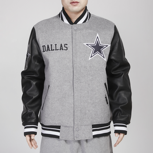 

Pro Standard Mens Dallas Cowboys Pro Standard Cowboys Varsity Jacket - Mens Heather Grey/Black Size XXL