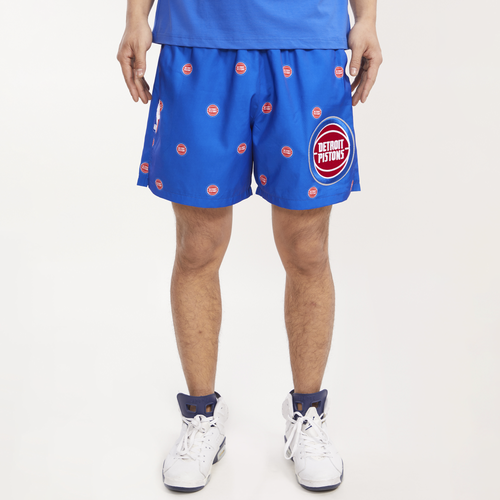 Pro Standard Mens  Pistons Mini Logo Woven Shorts In Blue/blue