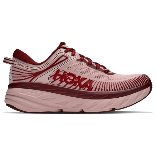WOMENS - HOKA Bondi 7 - Pink Opal/Varsity Burgundy