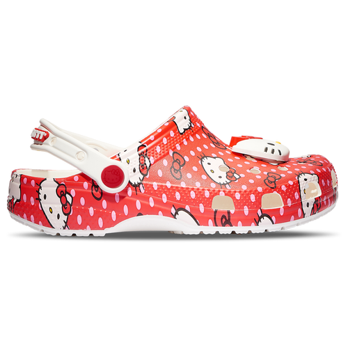 

Girls Crocs Crocs Classic Clogs Hello Kitty - Girls' Grade School Shoe White/Red Size 04.0