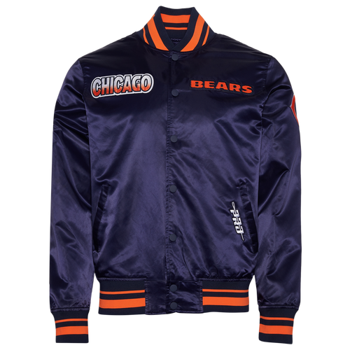MENS - Pro Standard Chicago Bears Turn It Up M Rib Satin Jacket - Orange/Navy