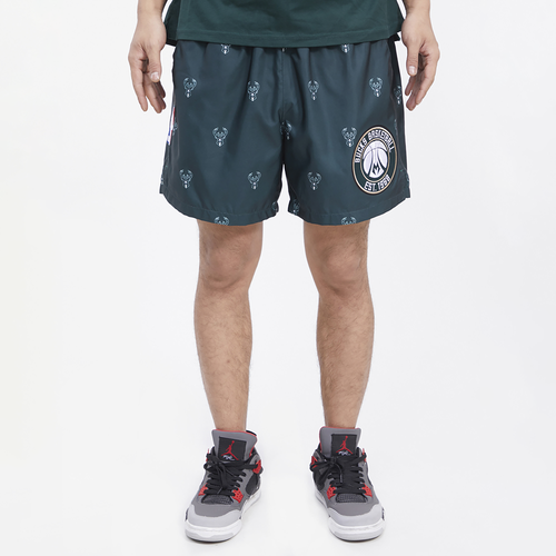 

Pro Standard Mens Pro Standard Bucks Mini Logo Woven Shorts - Mens Green/Green Size M