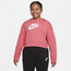 Nike HBR Crop Fit Hoodie - Girls' Grade School Pink/White