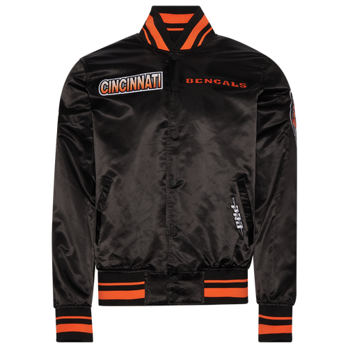 

Pro Standard Mens Pro Standard Cincinnati Bengals Turn It Up M Rib Satin Jacket - Mens Orange/Black Size M