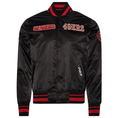 

Pro Standard Mens Pro Standard SF 49ers Turn It Up M Rib Satin Jacket - Mens Black/Red Size L