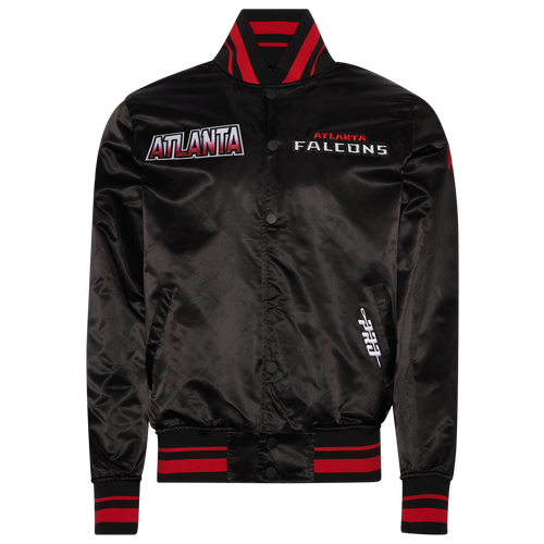 

Pro Standard Mens Pro Standard Atlanta Falcons Turn It Up M Rib Satin Jacket - Mens Red/Black Size L