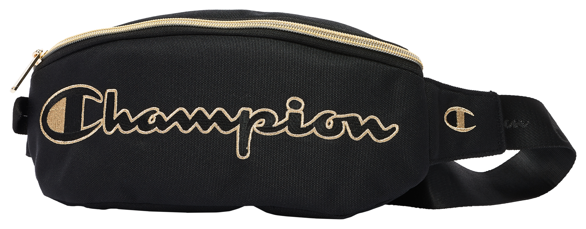 black and gold champion fanny pack