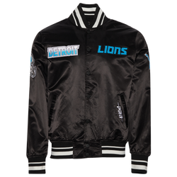 Men's - Pro Standard Detroit Lions Turn It Up M Rib Satin Jacket - Carolina/Black