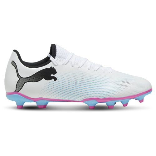 

PUMA Mens PUMA Future 7 Play TT - Mens Soccer Shoes Puma White/Puma Black/Poison Pink Size 9.5