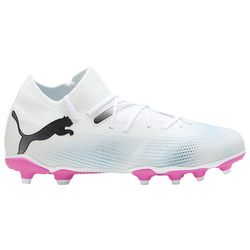 Boys' Grade School - PUMA Future 7 Match FG/AG Jr - Puma Black/Puma White/Poison Pink