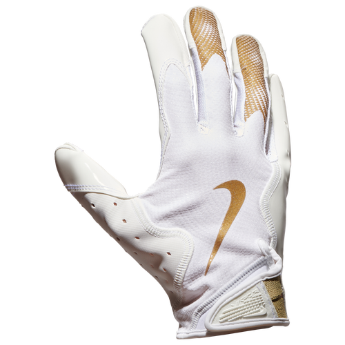 

Nike Mens Nike Vapor Jet 8.0 Receiver Gloves - Mens Metallic Gold/White/White Size M