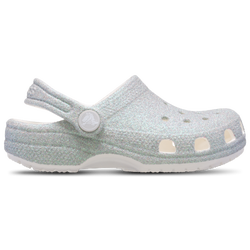 Girls' Preschool - Crocs Classic Iridescent Glitter Clogs - White