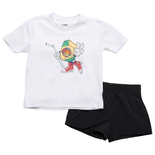 

LCKR Boys LCKR T-Shirt and Shorts Set - Boys' Toddler White/Black Size 4T