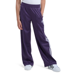 Girls' Grade School - adidas Originals Wide Leg Firebird Pants - Aurora Plum/Silver Foil